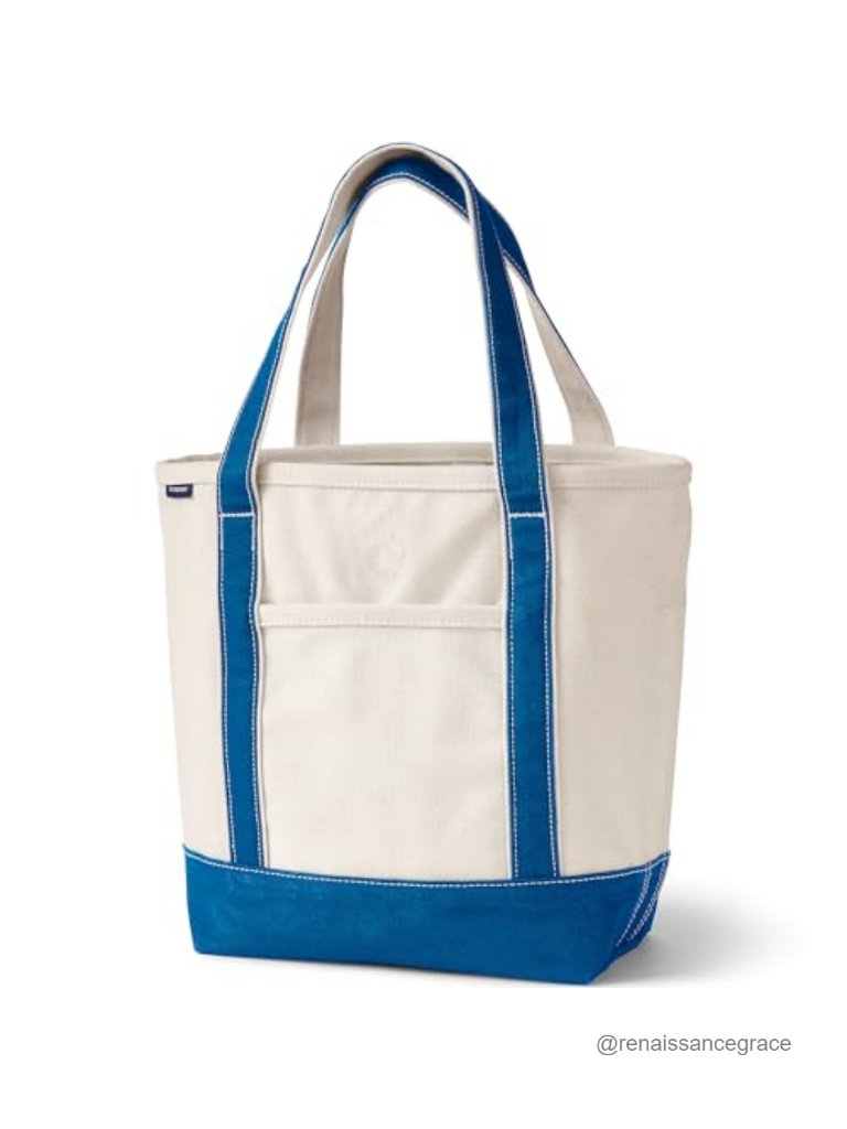 Medium Canvas Tote Bag Laptop Shoulder Travel Sturdy 5 Pockets Cotton
